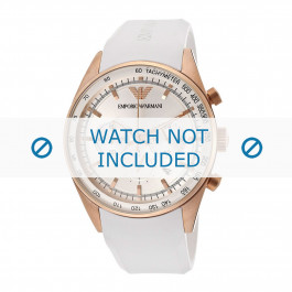 Bracelet de montre Armani AR5979 Caoutchouc Blanc 23mm