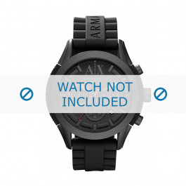Bracelet de montre Armani AX1212 Silicone Noir 22mm