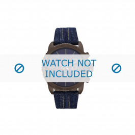 Diesel bracelet de montre DZ5354 Cuir Bleu 22mm + coutures brunes