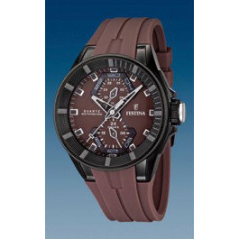 Bracelet de montre Festina F16612-2 / F16611-2 Caoutchouc Brun 18mm