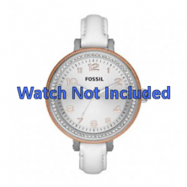 Bracelet de montre Fossil AM4362 Cuir Blanc 16mm
