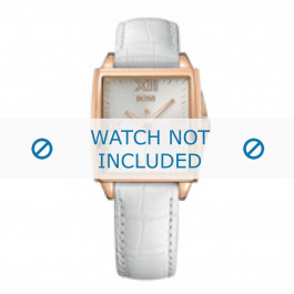 Hugo Boss bracelet de montre HB1502222 / HB-91-3-34-2235 Cuir Blanc 22mm + coutures blanches