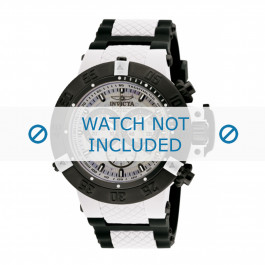 Bracelet de montre Invicta 0933 Caoutchouc Blanc 16mm