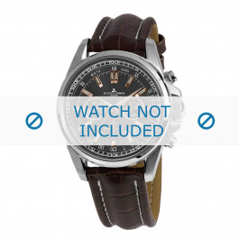 Jacques Lemans bracelet de montre 1-1117.1WN Cuir Brun + coutures blanches