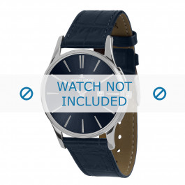 Jacques Lemans bracelet de montre 1-1936C Cuir Bleu + coutures défaut