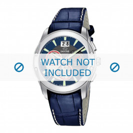 Jaguar bracelet de montre J615-2 Cuir Bleu 22mm + coutures blanches