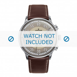 Junghans bracelet de montre 027/3684.00 Cuir Brun foncé 21mm + coutures blanches