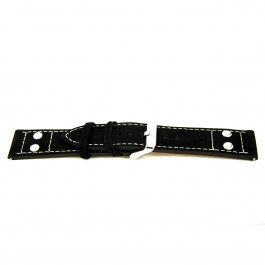 Bracelet de montre Universel I167 Cuir Noir 24mm