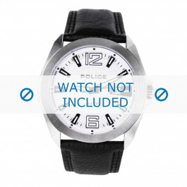 Police bracelet de montre 14103JS-04 Cuir Noir + coutures noires