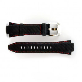 Bracelet de montre Seiko 7T62-0ED / SNA633P1 Cuir Noir 15mm