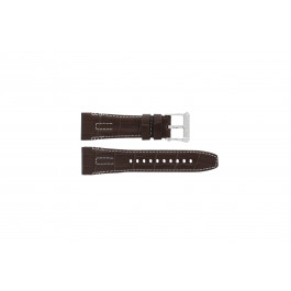 Seiko bracelet de montre 5D44-0AE0 / SRH011P1 Cuir Brun 26mm + coutures blanches