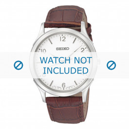 Bracelet de montre Seiko 7N42-0DY0 / SGEE09P1 / 4LR2JE Cuir croco Brun 20mm