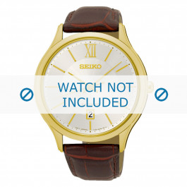 Bracelet de montre Seiko 7N42-0GG0 / SGEH56P1 / L0ED011K0 Cuir croco Brun 21mm