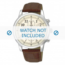 Bracelet de montre Seiko 7T92-0LT0 / SNDC31P1 / 4LR2JE Cuir croco Brun 20mm