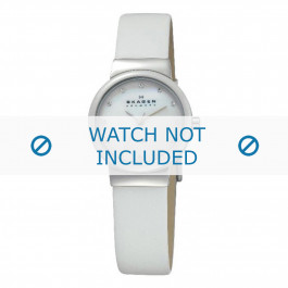 Bracelet de montre Skagen 458SSLW Cuir Blanc 15mm
