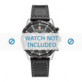 Bracelet de montre Swiss Military Hanowa 06-4251.33.001 Cuir Noir 24mm