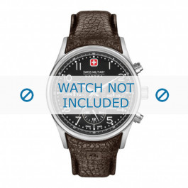 Bracelet de montre Swiss Military Hanowa 06-4278.04.007 / 06-4278.04.001.05 / STEEL BUCKLE LA-62 Cuir Brun 24mm