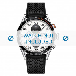 Bracelet de montre Tag Heuer FT6033 Caoutchouc Noir 22mm