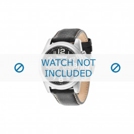 Timberland bracelet de montre 14518JS-02A Cuir Noir 24mm + coutures blanches