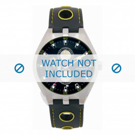 Tommy Hilfiger bracelet de montre TH-37-3-14-0684 - TH679300910 / 1790620 Caoutchouc Noir 16mm + coutures jaunes