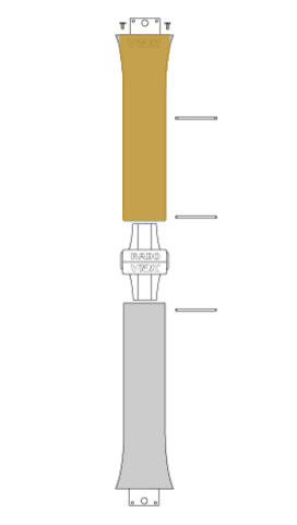Bracelet de montre Rado 01.964.0548.3.115 Caoutchouc Rouge