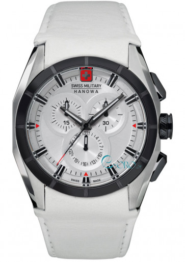 Bracelet de montre Swiss Military Hanowa 06-4191.33.001 Cuir Blanc