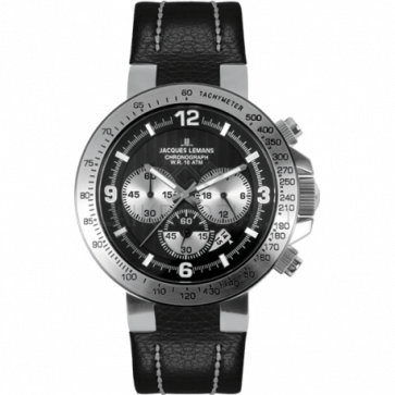 Bracelet de montre Jacques Lemans 1-1485 Cuir Noir 13mm