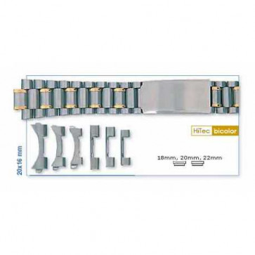 Bracelet de montre Universel 304195 Acier inoxydable Bicolore 8mm