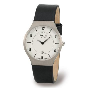 Bracelet de montre Boccia 3193-01 (BO811 X367S16) Cuir Noir 15mm