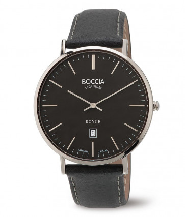 Bracelet de montre Boccia 3589-02 Cuir Noir 20mm