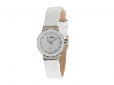 Bracelet de montre Skagen 358XSSLWW Cuir Blanc 12mm