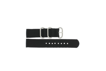 Bracelet de montre 408.01.20 Textile Noir 20mm + coutures noires