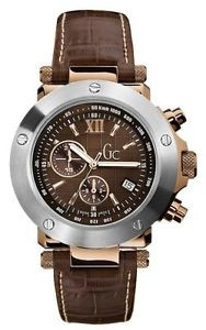 Bracelet de montre Guess 45003G1 / GC45003G1 / X72001G1 Cuir croco Brun foncé 13mm