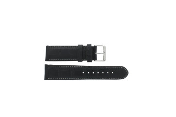 Echt lederen band croco zwart WP-61324.22mm