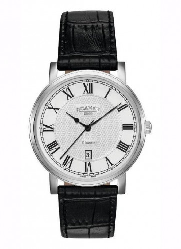 Bracelet de montre Roamer 709856-41-22-07 Cuir Noir 22mm