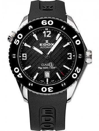 Bracelet de montre Edox 80061 Silicone Noir 22mm