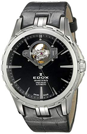 Bracelet de montre Edox LA-73/437876/85008 Cuir Noir 20mm