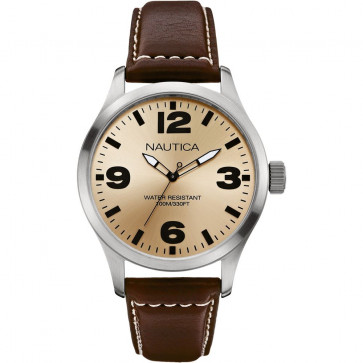 Bracelet de montre Nautica A12624G Cuir Brun foncé 22mm