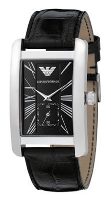 Bracelet de montre Armani AR0143 Cuir Noir 22mm