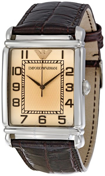 Bracelet de montre Armani AR0402 Cuir Brun 26mm