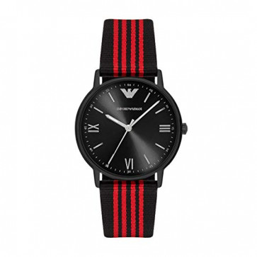 Bracelet de montre Armani AR11015 Cuir/Textile Noir 22mm