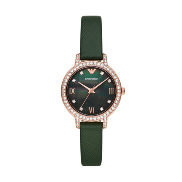 Bracelet de montre Armani AR11577 Cuir Vert 12mm