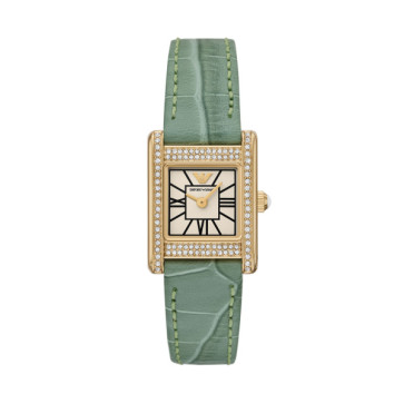Bracelet de montre Armani AR11661 Cuir Vert 14mm