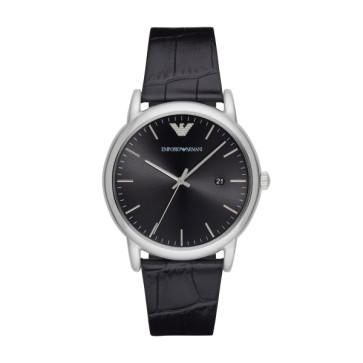 Bracelet de montre Armani AR2500 Cuir Noir 22mm