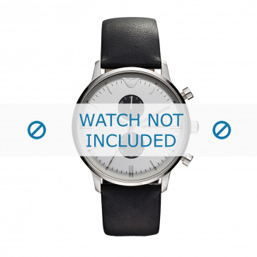 Bracelet de montre Armani AR0385 Cuir Noir 22mm