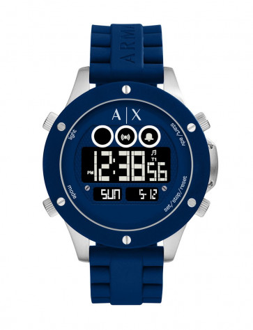 Bracelet de montre Armani Exchange AX1561 Silicone Bleu 22mm