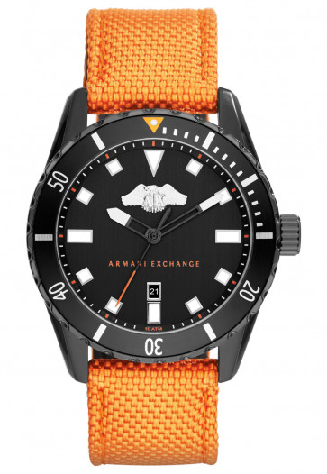Bracelet de montre Armani Exchange AX1705 Cuir/Textile Orange 22mm