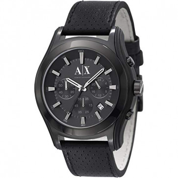 Bracelet de montre Armani AX2073 Cuir Noir 22mm