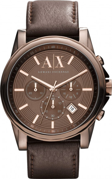 Armani bracelet de montre AX-2090 Cuir Brun 22mm 