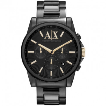 Bracelet de montre Armani Exchange AX2094 Acier inoxydable Noir 22mm